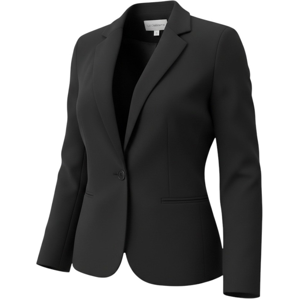 Liz Claiborne Womens Black Single‎ Button Blazer Jacket Size 6 Professional Work